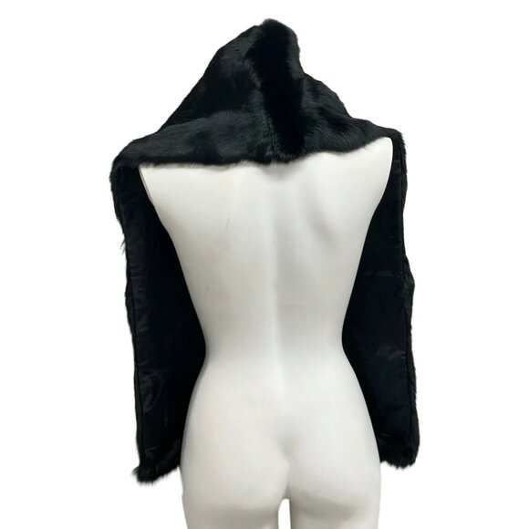 Auth GUCCI - 149111 XP141 Black Rabbit (Lapin) Rayon Scarf - Picture 3 of 7